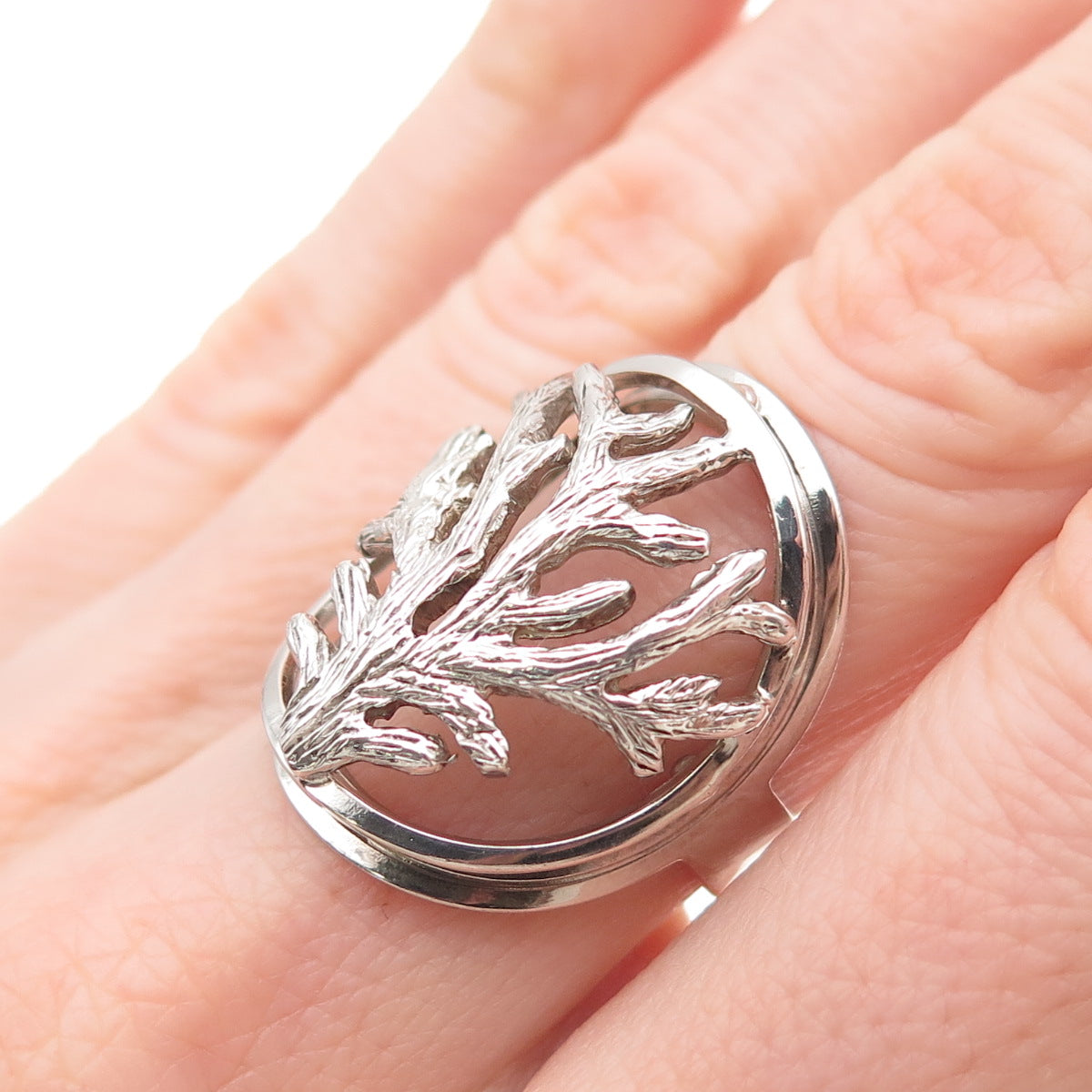 Tahara 925 Sterling Silver Vintage Tree of Life Oxidized Ring Size 6.5
