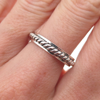 Chapal Zenray 925 Sterling Silver Vintage Roped Oxidized Band Ring Size 7