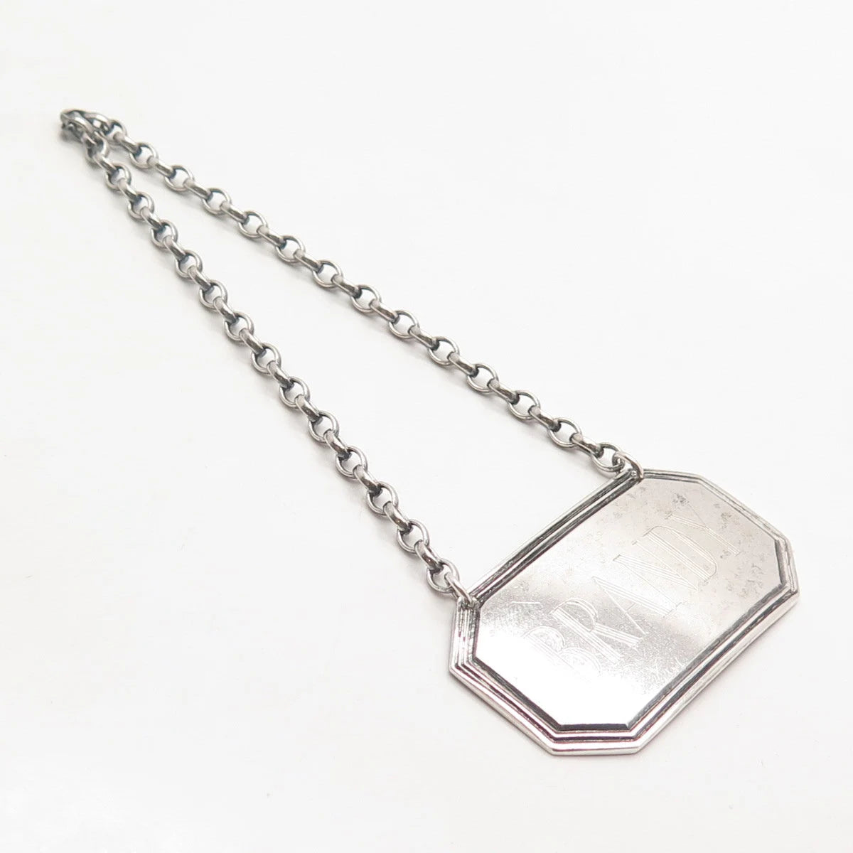 925 Sterling Silver Vintage London C. J. Vander Ltd. 1978 "Brandy" Bottle Tag