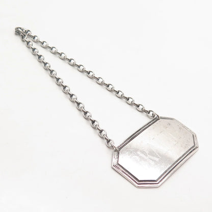 925 Sterling Silver Vintage London C. J. Vander Ltd. 1978 "Brandy" Bottle Tag