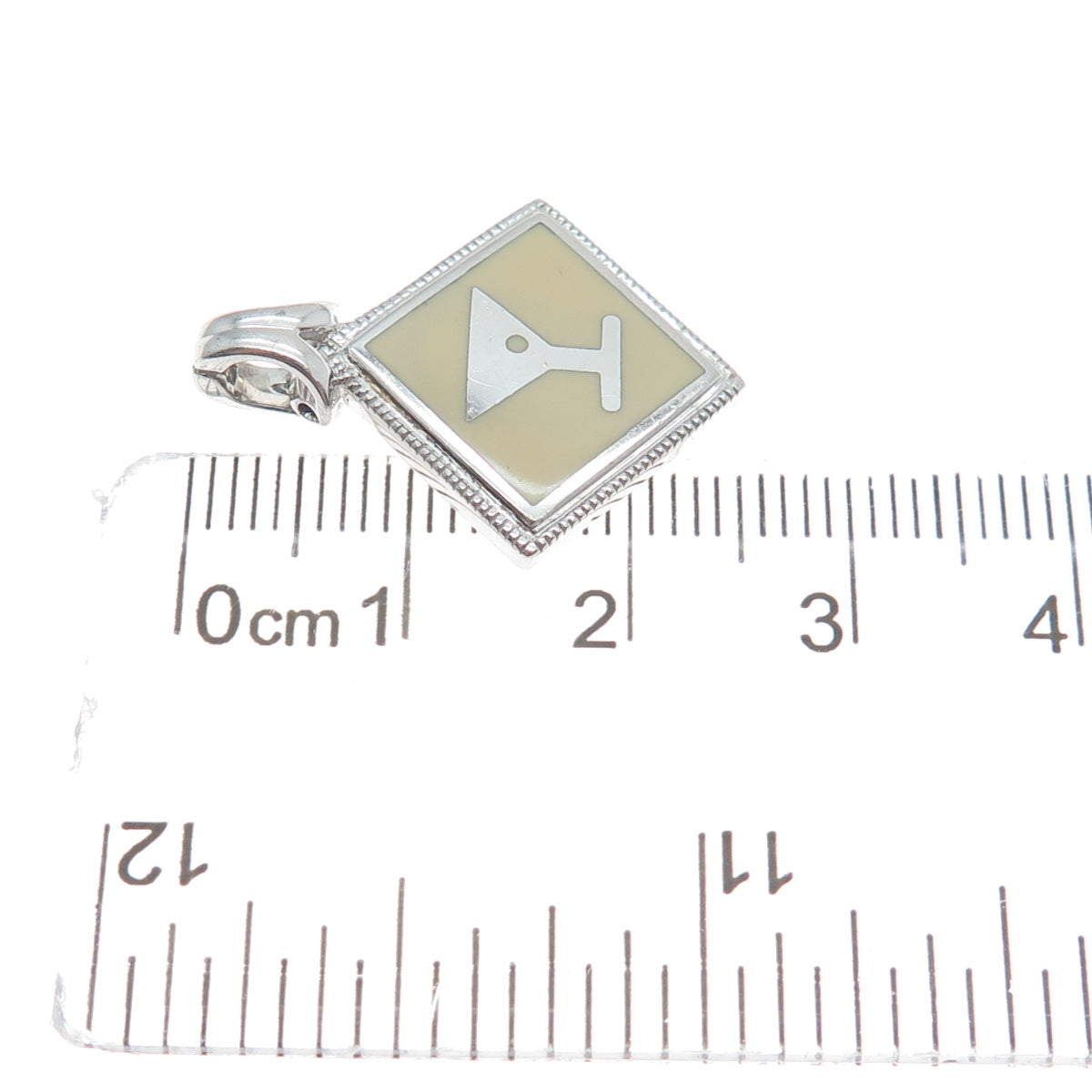 ORIGAMI OWL 925 Sterling Silver Enamel Martini Glass Charm Pendant