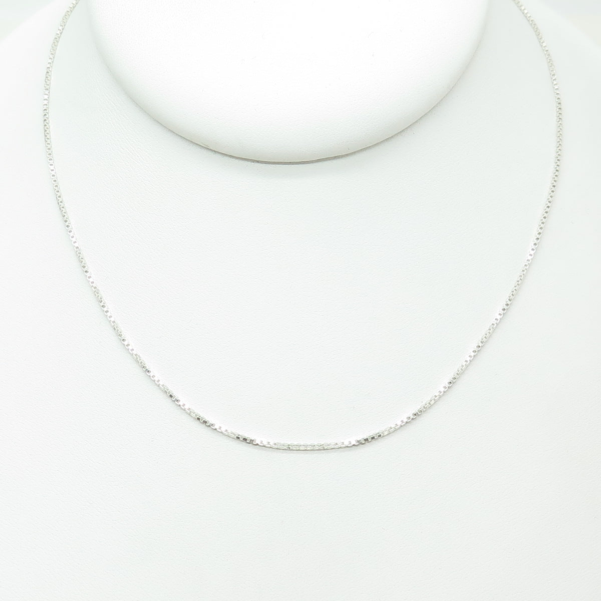 925 Sterling Silver Italy Box Chain Necklace 18"