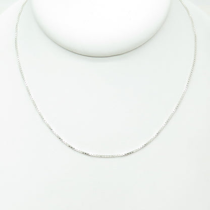 925 Sterling Silver Italy Box Chain Necklace 18"