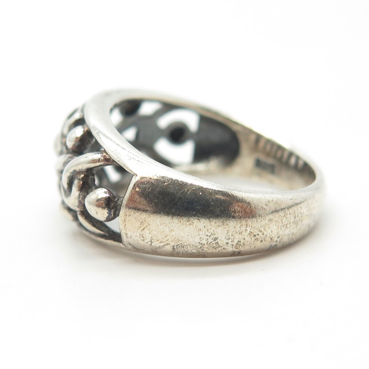 925 Sterling Silver Vintage Celtic Love Knot Dome Ring Size 7.75