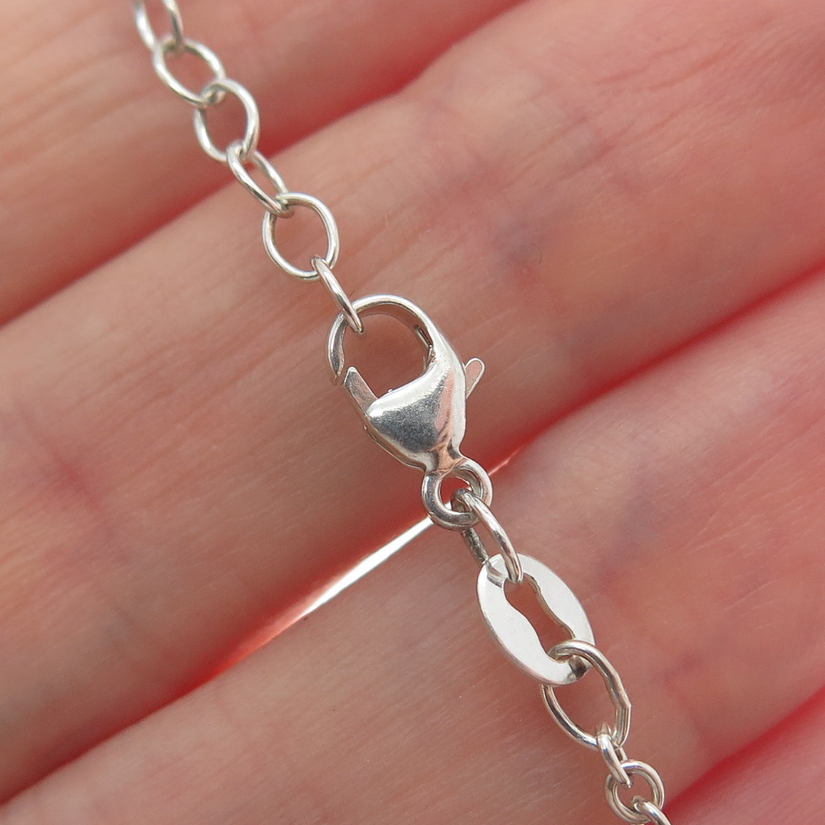 925 Sterling Silver Real Black Onyx & C Z Interchangeable Disc Necklace 16-18"