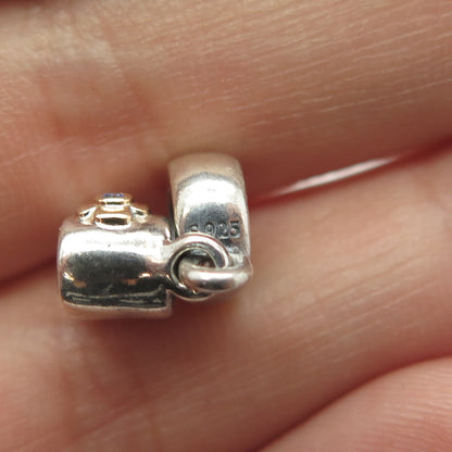 Pandora 925 Sterling Silver & Gold Plated C Z Shoe Dangle Charm