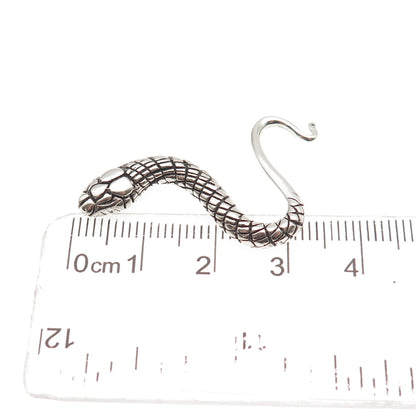 925 Sterling Silver Vintage Snake Oxidized Slide Charm Pendant