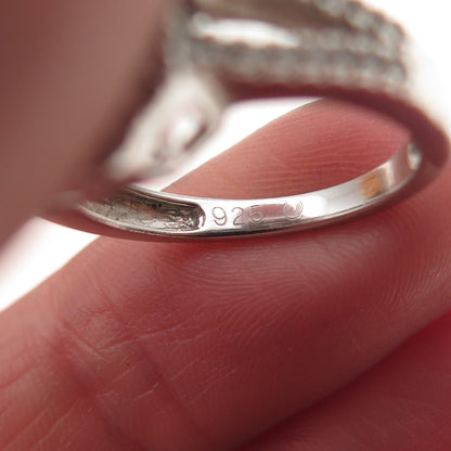 925 Sterling Silver Round-Cut C Z Promise Ring Size 7