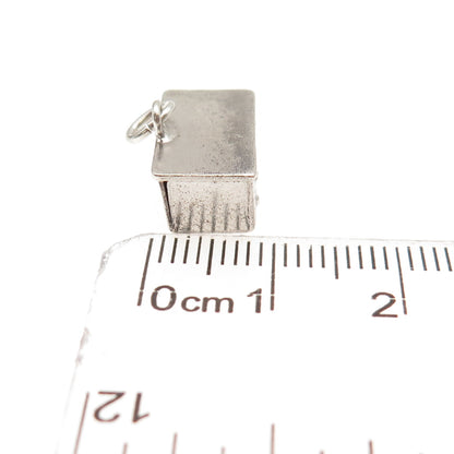 925 Sterling Silver Antique Art Deco Work Desk 3D Mini Charm Pendant