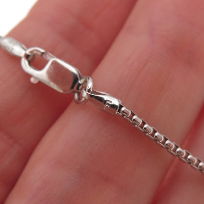 925 Sterling Silver Vintage Italy Round Box Chain Necklace 18"
