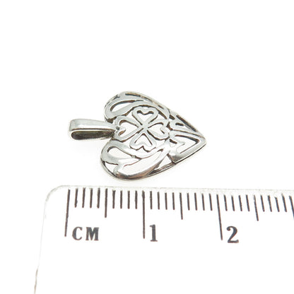 925 Sterling Silver Vintage Ornate Heart Pendant