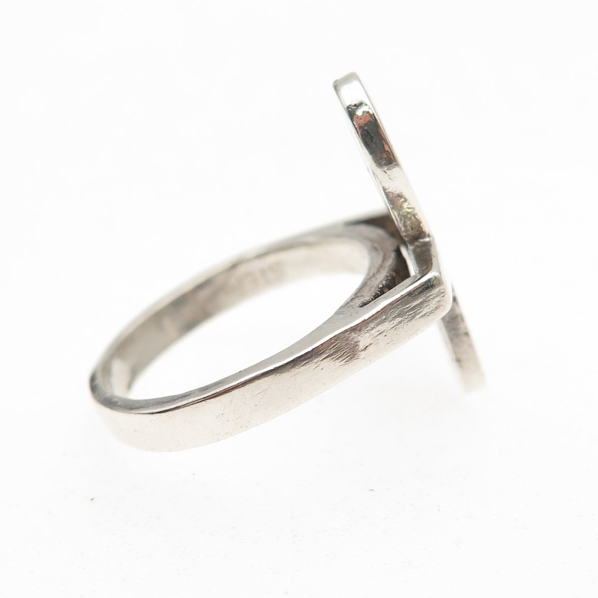 925 Sterling Silver Vintage Egyptian Ankh Ring Size 4.25