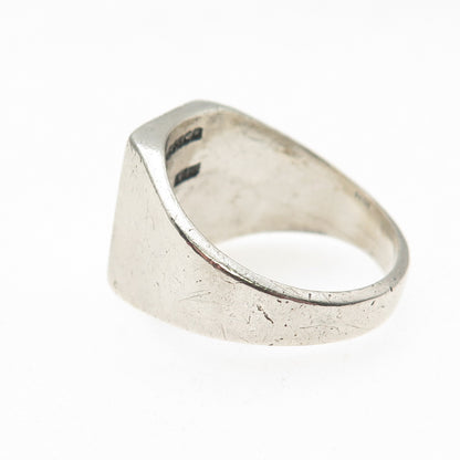 925 Sterling Silver Vintage Mexico Tree of Life Oxidized Ring Size 12