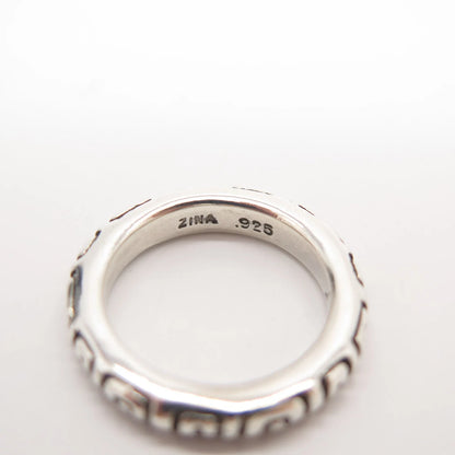 925 Sterling Silver Vintage Zina Maze Band Ring Size 6 3/4"