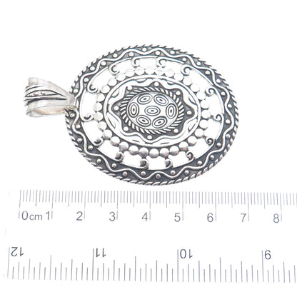 925 Sterling Silver Vintage Mexico Modernist Oxidized Pendant