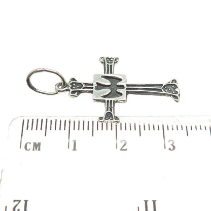 925 Sterling Silver Vintage Holy Spirit Cross Oxidized Pendant