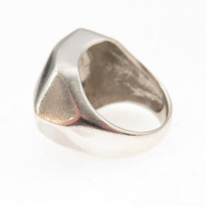 Nanis 925 Sterling Silver Vintage Modernist Dome Oxidized Ring Size 6