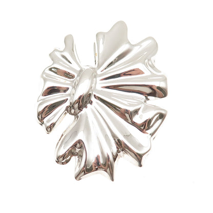 925 Sterling Silver Vintage Mexico Floral Repousse Pin Brooch / Pendant