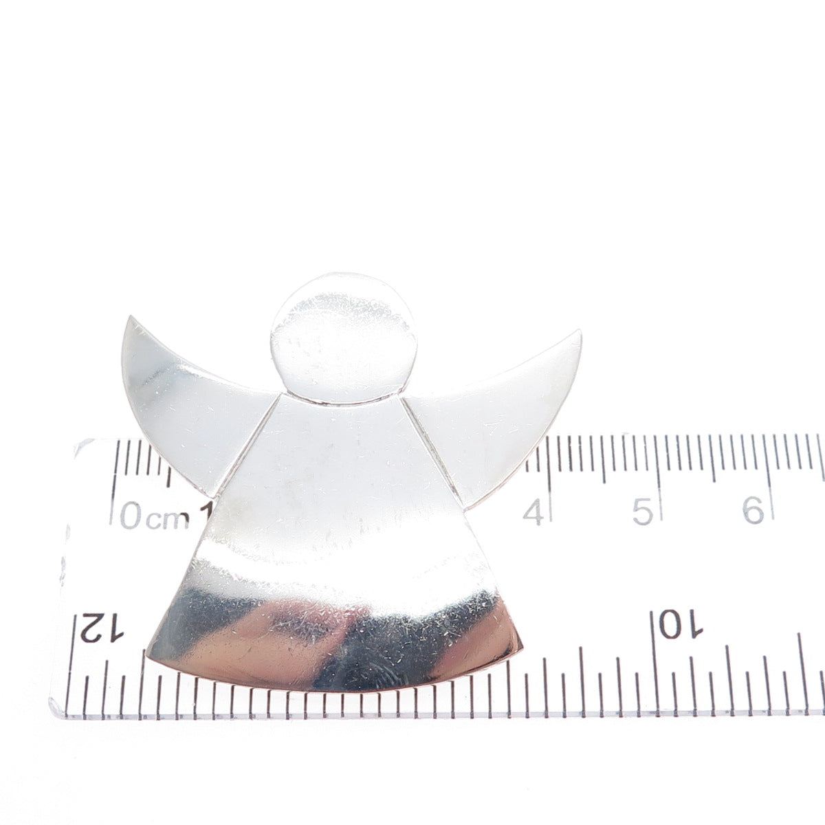 925 Sterling Silver Vintage Mexico Modernist Angel Slide Pendant