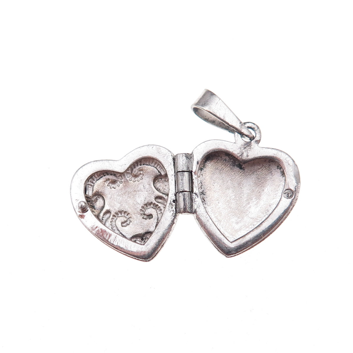 RJ Graziano 925 Sterling Silver Vintage Floral Heart Locket Charm Pendant