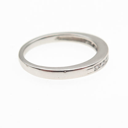 925 Sterling Silver Round-Cut C Z Half Eternity Band Ring Size 7
