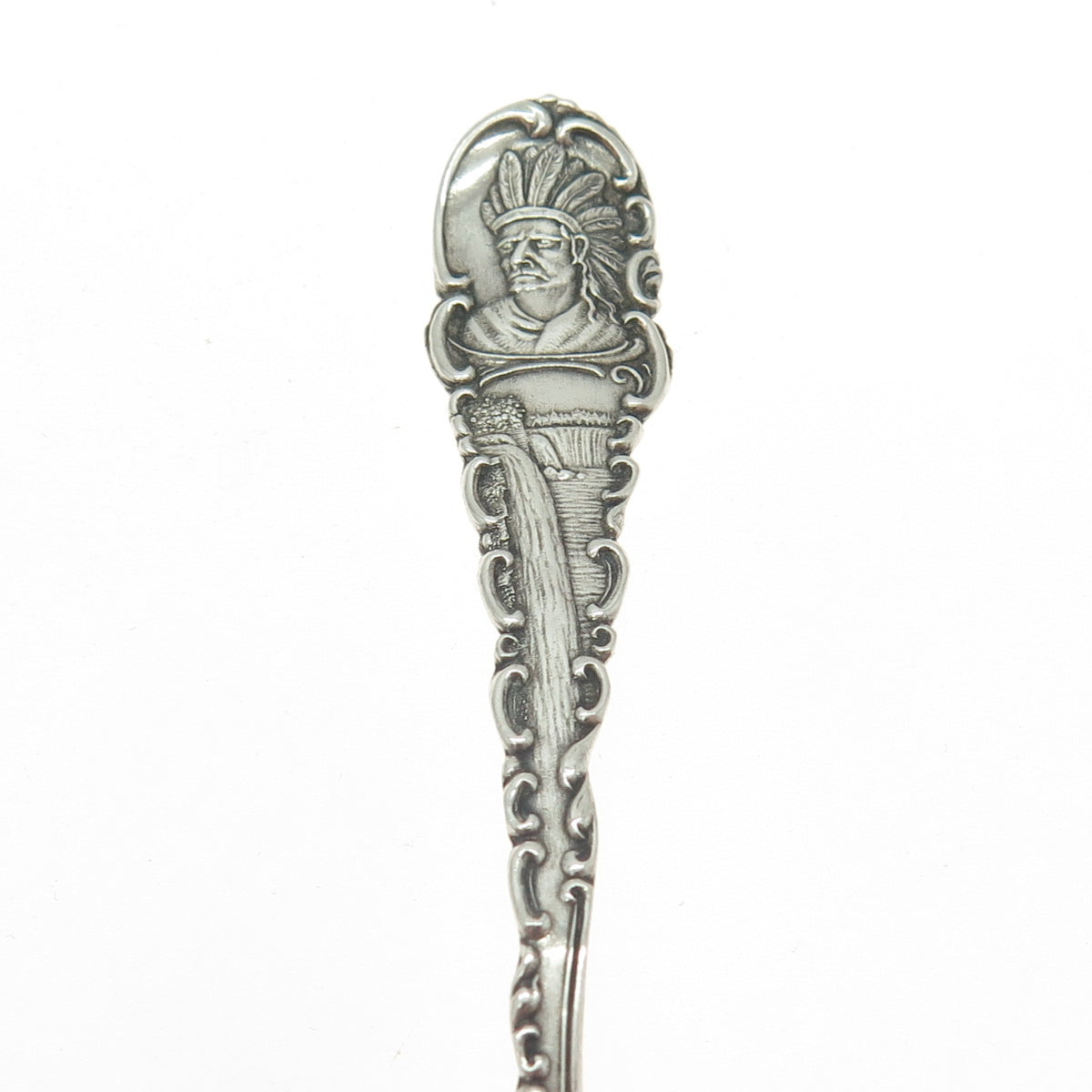 ALVIN Sterling Silver Antique Art Deco Niagara Falls Indian Chief Coffee Spoon