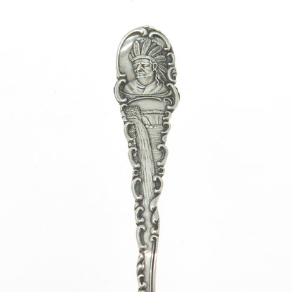 ALVIN Sterling Silver Antique Art Deco Niagara Falls Indian Chief Coffee Spoon