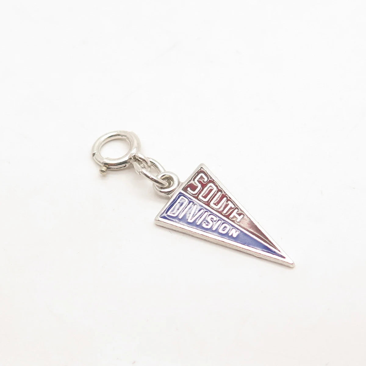 925 Sterling Silver Vintage Kinney Enamel "South Division" Charm Pendant