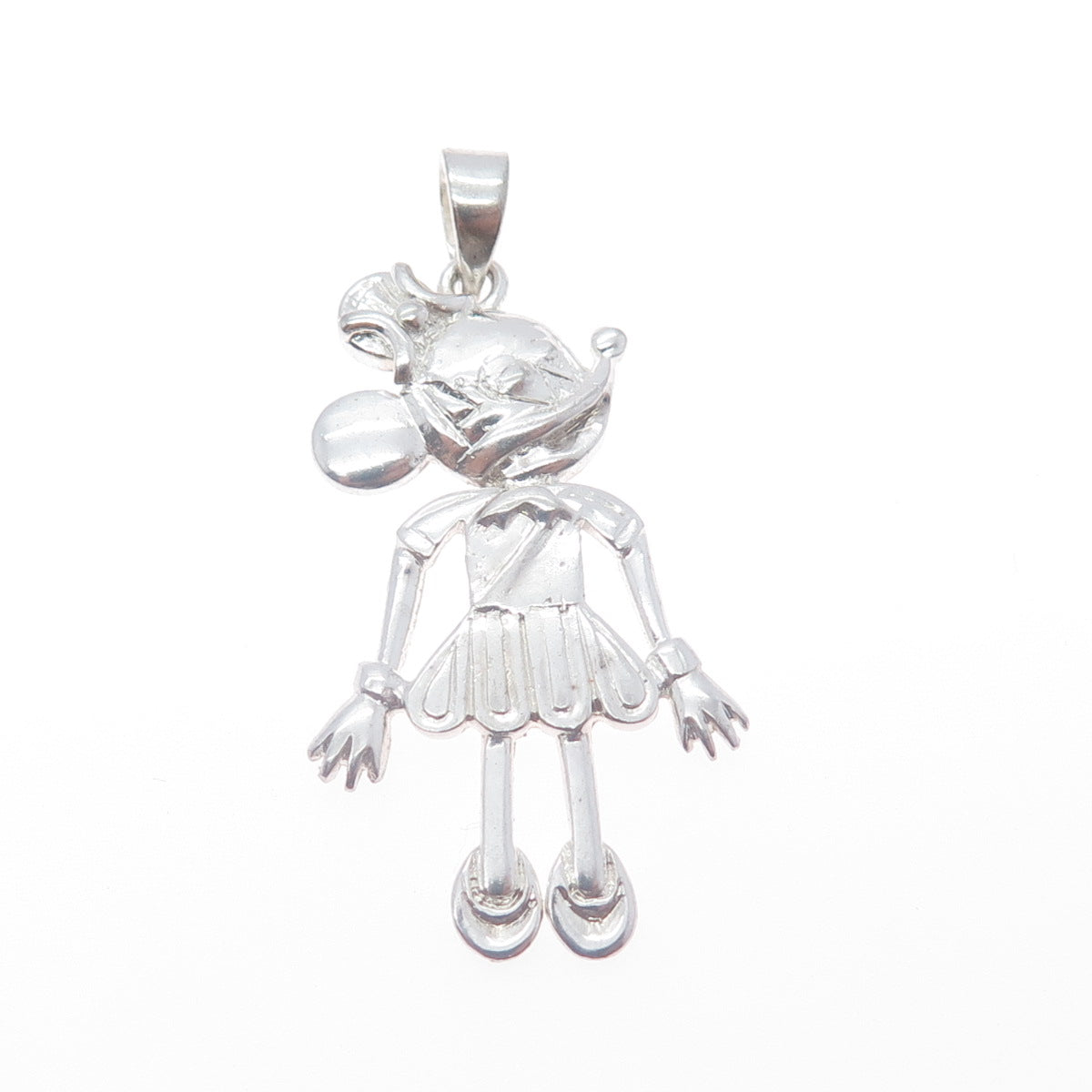 925 Sterling Silver Vintage Minnie Mouse Charm Pendant