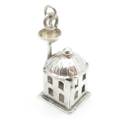 800 Silver Antique Art Deco Mosque Minimalist Charm Pendant