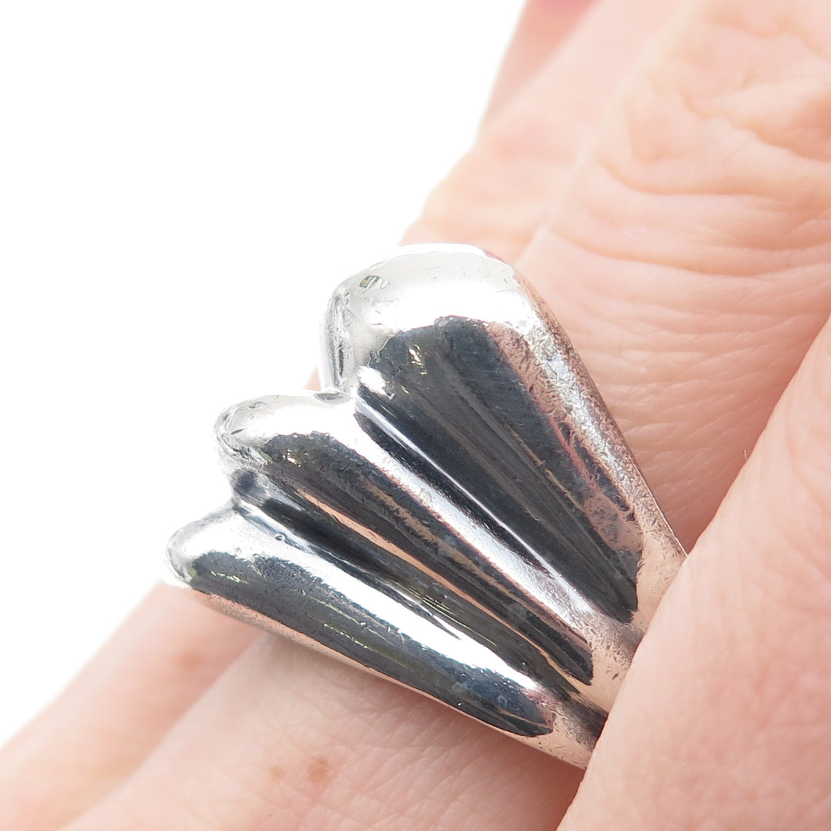 JOSEPH MASANIELLO 925 Sterling Silver Vintage Modernist Oxidized Ring Size 9.5