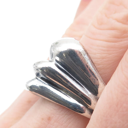 JOSEPH MASANIELLO 925 Sterling Silver Vintage Modernist Oxidized Ring Size 9.5