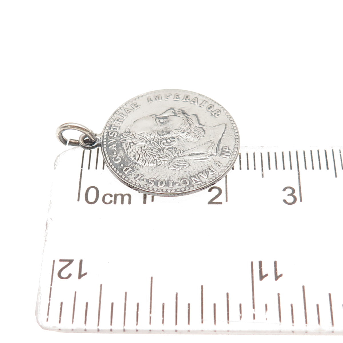 Silver Antique 1915 Austrian Empire Franz Joseph I Coin Replica Charm Pendant