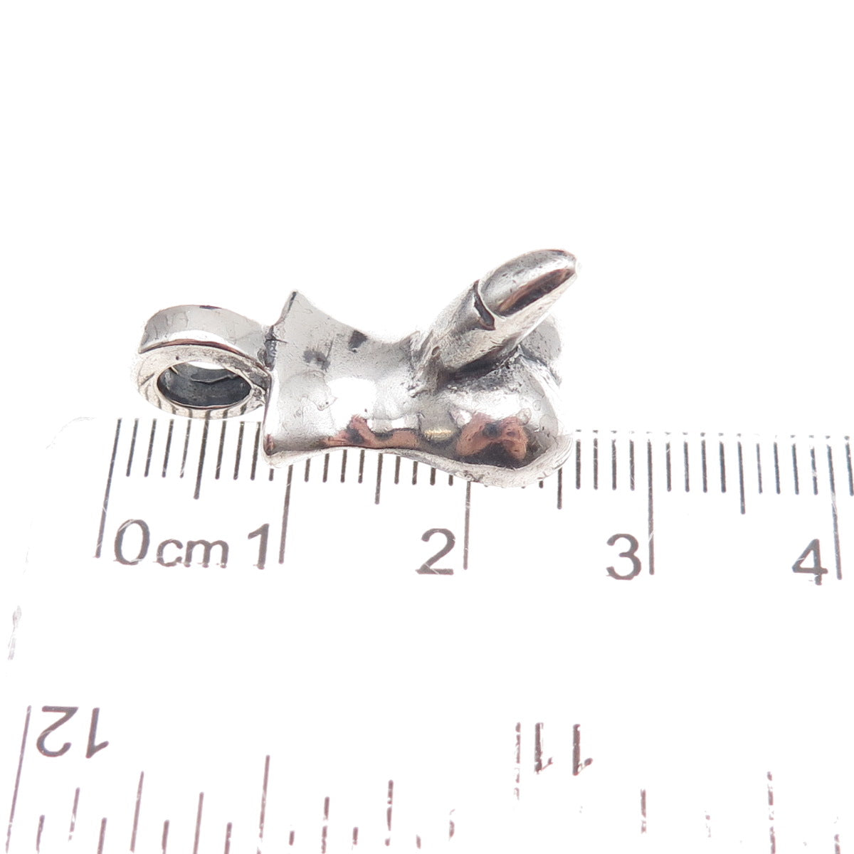 925 Sterling Silver Vintage Penis Oxidized 3D Charm Pendant