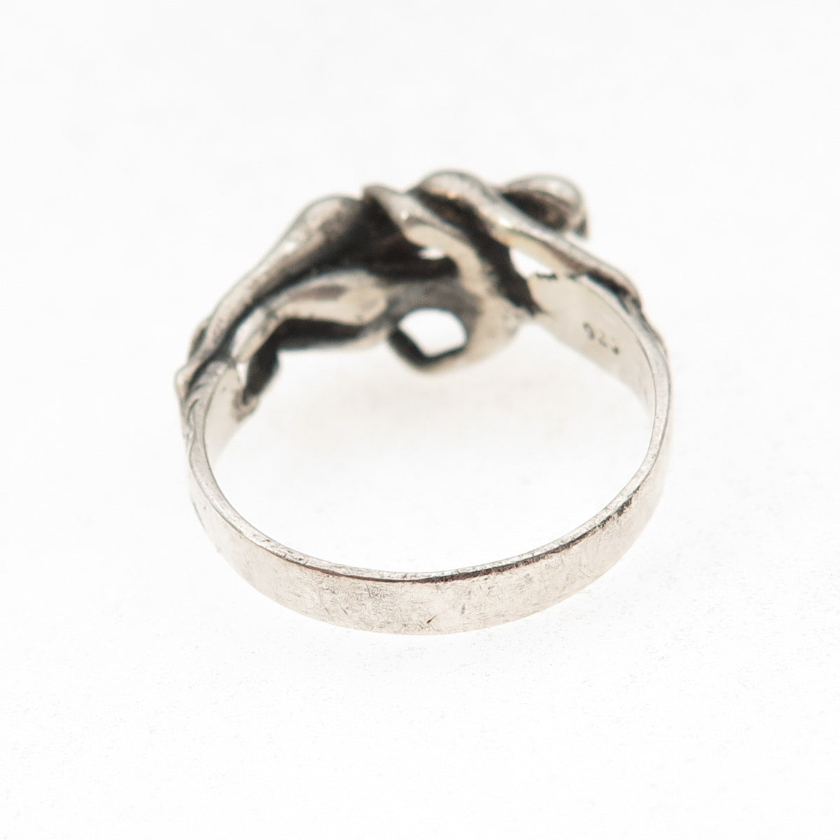 925 Sterling Silver Vintage Erotic Scene Oxidized Ring Size 10.5