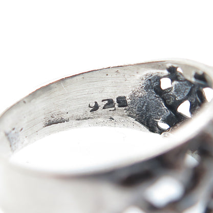 925 Sterling Silver Vintage Woven Oxidized Ring Size 5.75