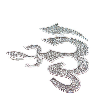 925 Sterling Silver C Z Muslims Allah Religious Sparkle Pendant