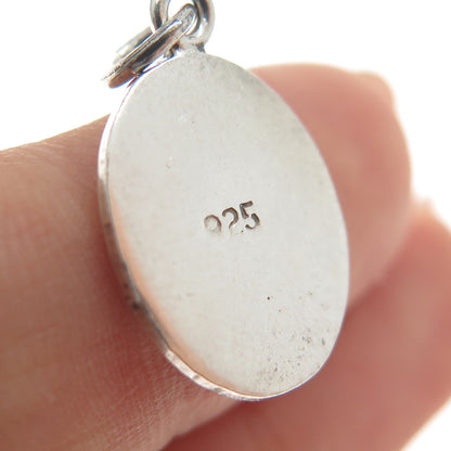 925 Sterling Silver Vintage Enamel Cartoon Character Toddler Minimalist Pendant
