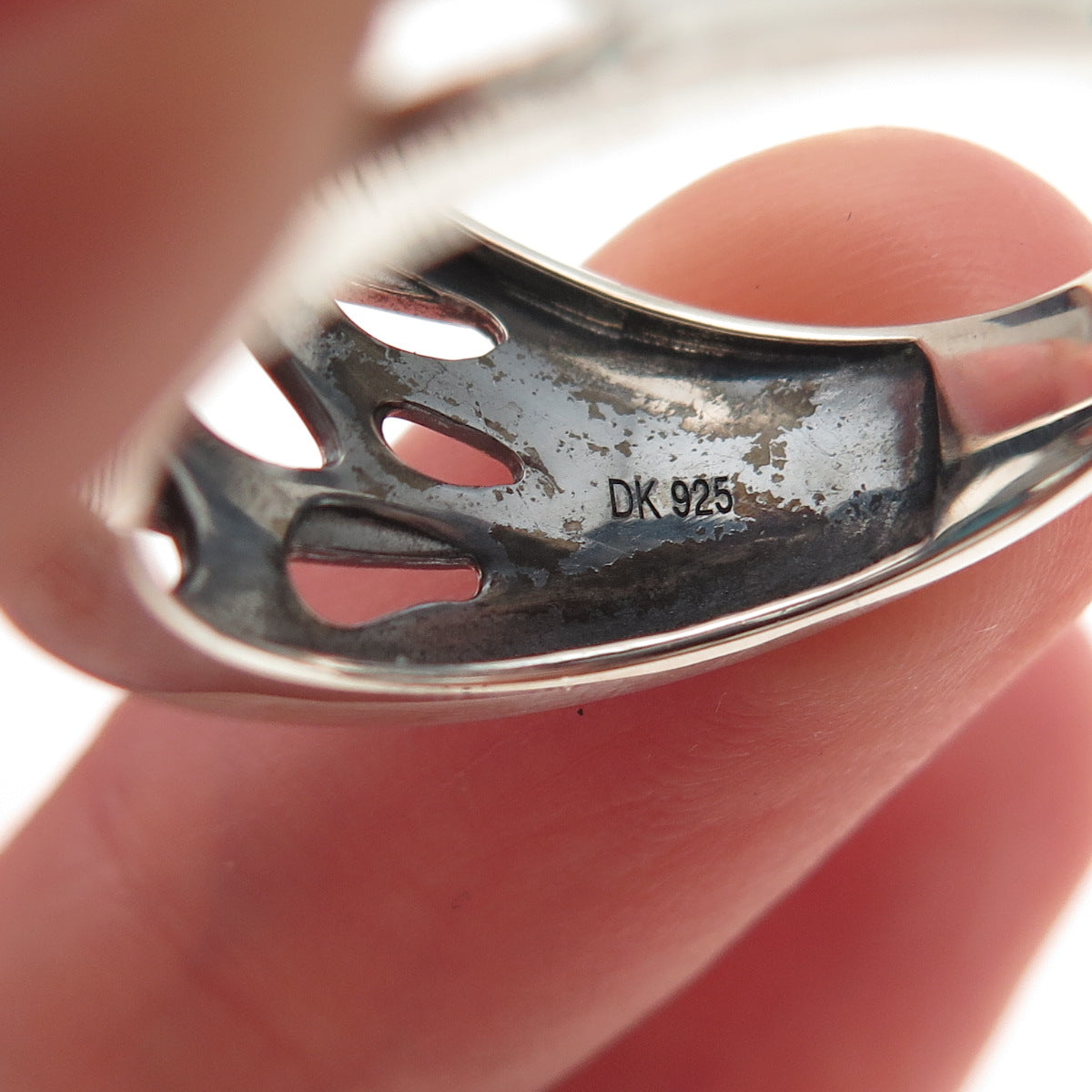 925 Sterling Silver Real Sleeping Beauty Turquoise Floral Oxidized Ring Size 8