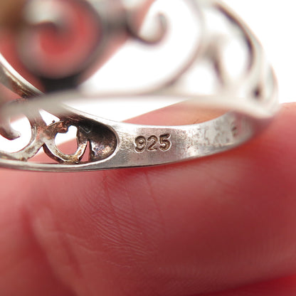 Nevada 925 Sterling Silver Vintage Swirl Oxidized Ring Size 6.5