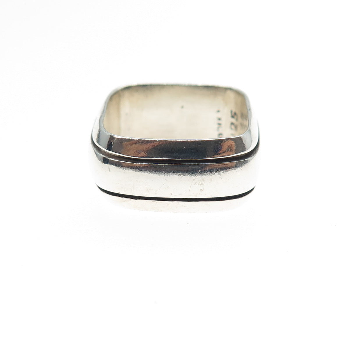 925 Sterling Silver Vintage Mexico Modernist Band Ring Size 7.25