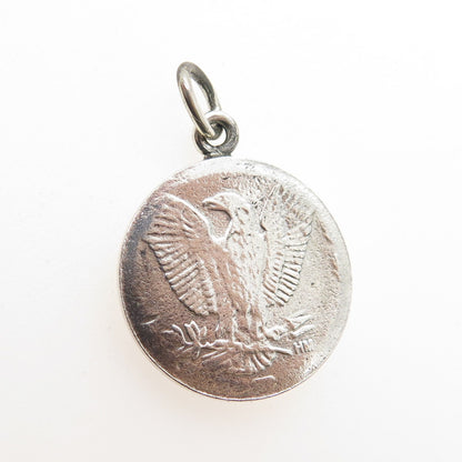 925 Sterling Silver Vintage "Morgan Dollar" Coin Replica Pendant