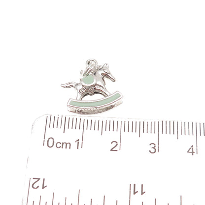 Ross Simons 925 Sterling Silver Enamel Rocking Horse 3D Charm Pendant