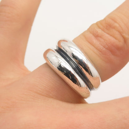 925 Sterling Silver Vintage Concave Ring Size 6.5