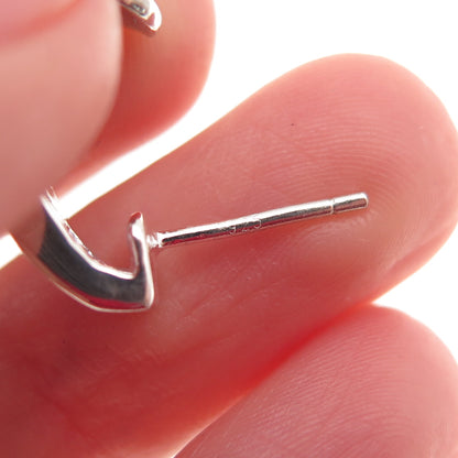 Anne Klein 925 Sterling Silver Vintage Real Opal & C Z Hoop Earrings