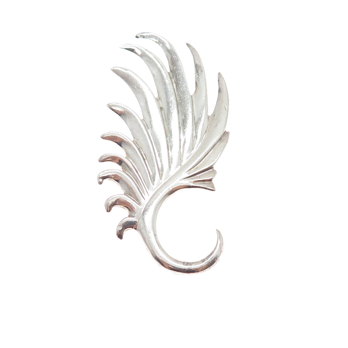925 Sterling Silver Vintage Modernist Angel Wing SINGLE Hook Earring