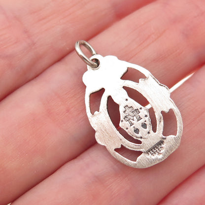 Creed 925 Sterling Silver Antique Art Deco St. Mary Miraculous Charm Pendant