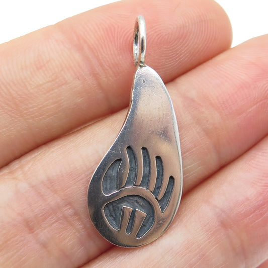 CLEMENT HONIE Old Pawn Sterling Silver Vintage Southwestern Bear Paw Pendant