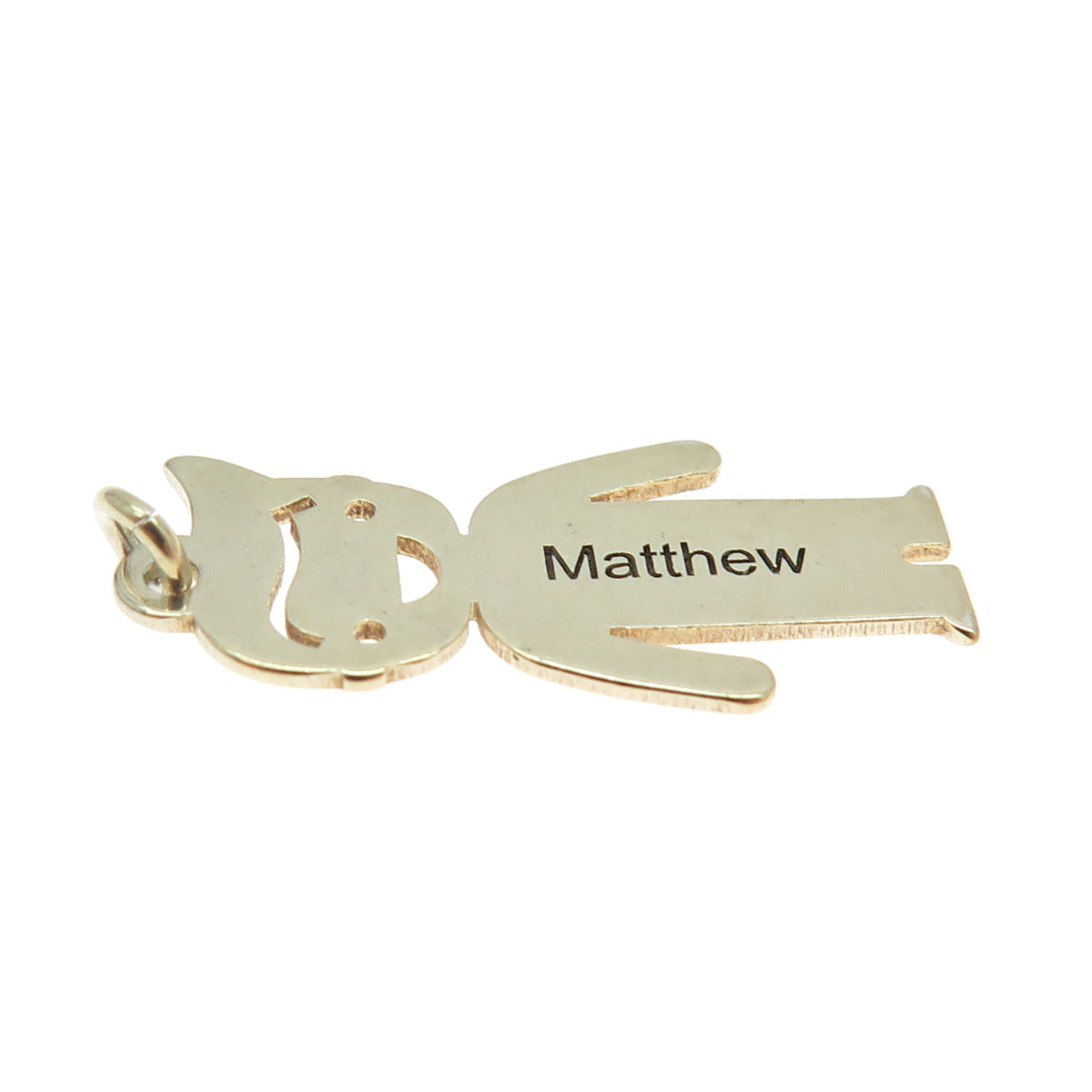 925 Sterling Silver Vintage "Matthew" Personalized Happy Boy Pendant