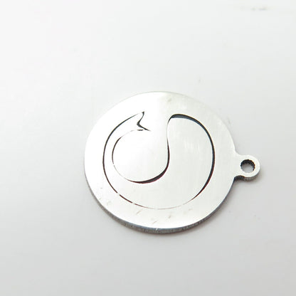 925 Sterling Silver USA Two In Town Dolphin Charm Pendant